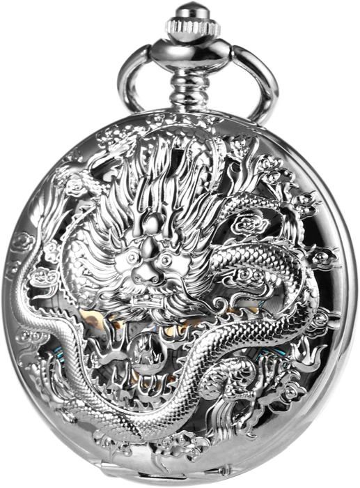 Montre De Poche à Remontage Manuel Suisse - Chaîne En Argent 835 - Occasion