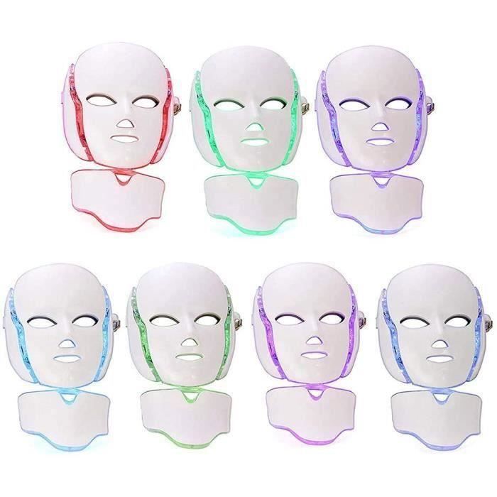 YYV 7 Couleur LED Lumire Masque Photon Cou du Visage Masque Rajeunissement peau Soins Visage Traitement pour Anti-geContracti