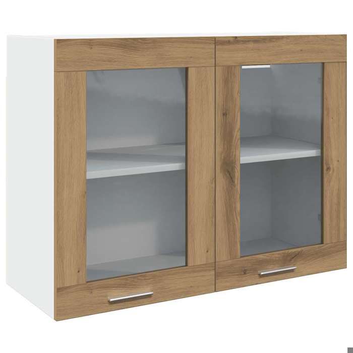 Meuble haut/Armoire en verre suspendue - VIDAXL - chêne artisanal - bois dingénierie CC6078624