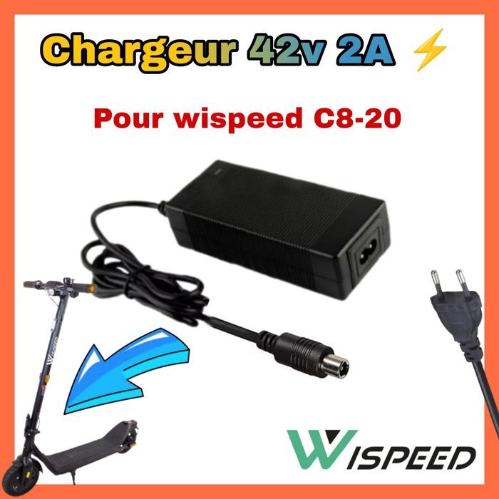 KFD 84W 42V 2A Chargeur Compatible Telefunken Pedelec F820 C750 RC820 RC840 Wispeed Hiboy Gotrax - Connecteur 5.5x2.1mm