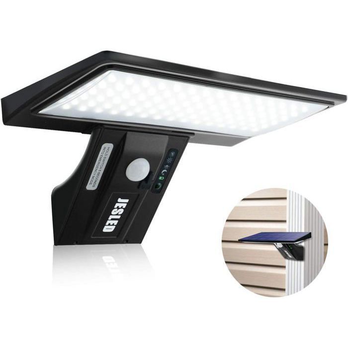 Lampe solaire dextérieur 90 LED détecteur de mouvement solaire 2600 mAh applique murale solaire(1 paquet)