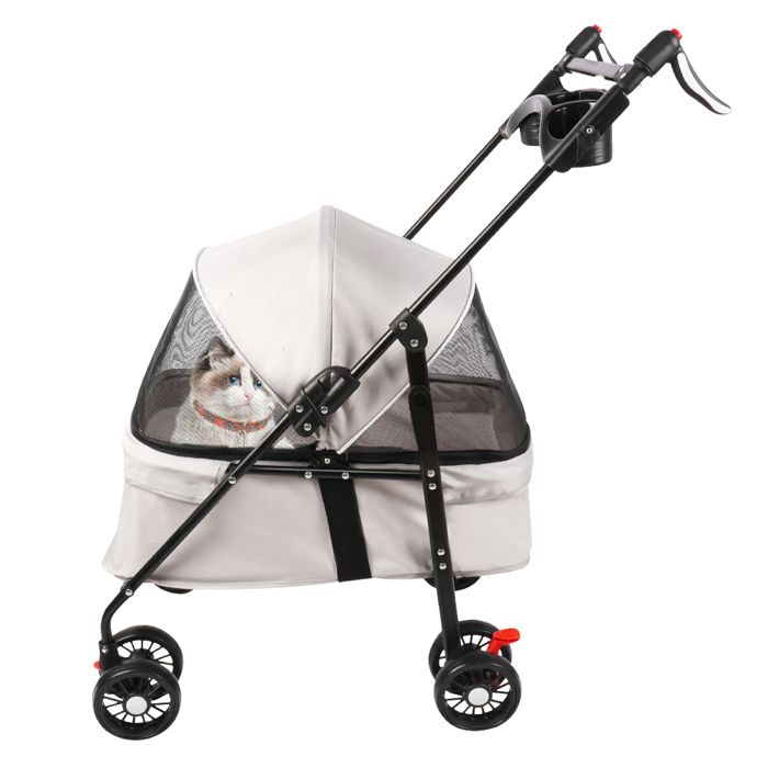 Comparer les prix de YIPEEMA. Poussette Pliable Multifonctionnelle Pour Animaux De Compagnie Beige 50*70*95cm.