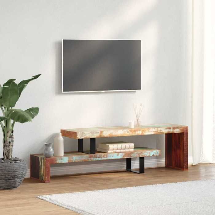 Meuble TV - vidaXL - Bois de récupération - Vintage - Brun - 2 niveaux