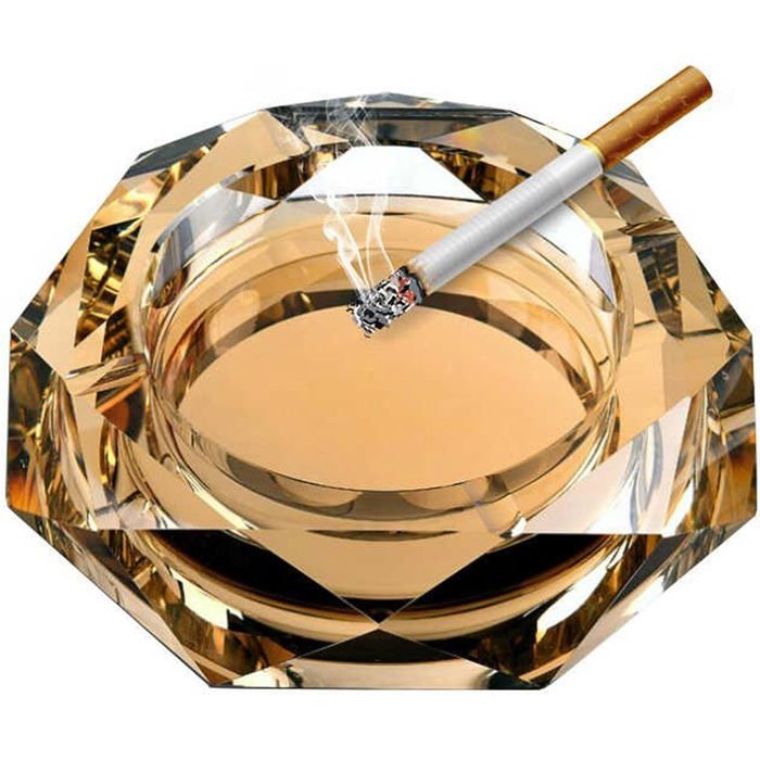 Cendrier, Cendrier en Verre Anis Étoilé Cristal, pour la Décoration de Table de Bureau à Domicile, Fumeur, Cendrier à Cigares, Cadeau Cendrier, Cadeau