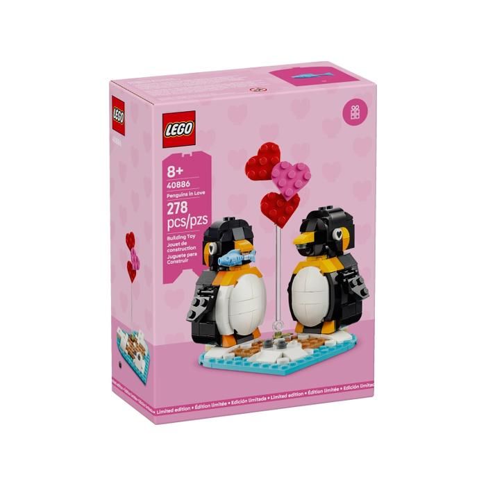 Kit de construction - LEGO - 40886 - Décoration Saint-Valentin - 2 manchots articulés - 8+