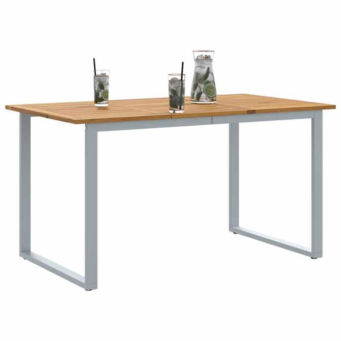 En PromotionTABLE 2/4 PERSONNES - Table de jardin - SHIELD - Table cuisine - Gris 140x80x75cm Bois dAcacia Massif 9694353