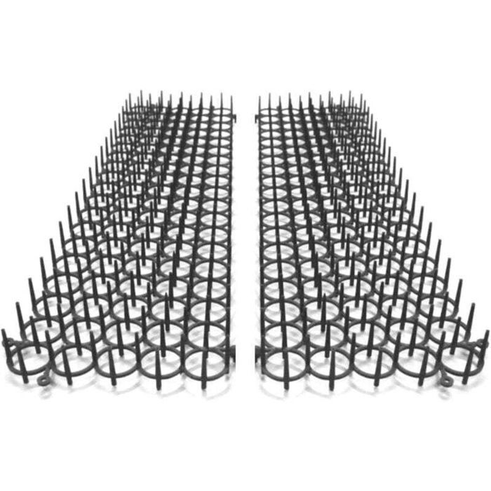 Grille anti-nuisibles - PZCC - Lot de 2 - Pics anti-pigeons - Découpable et modulable - 49 x 14 cm