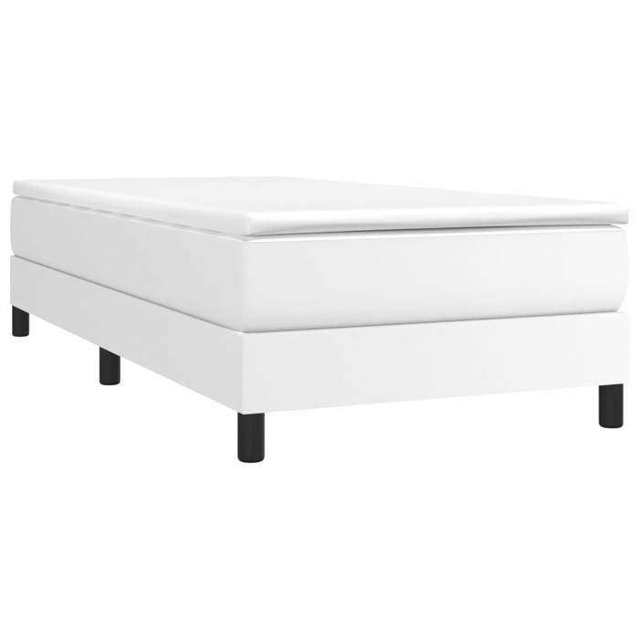 Structure de lit - blanc 90x190 cm similicuir - pour adulte/enfant 50aX7l