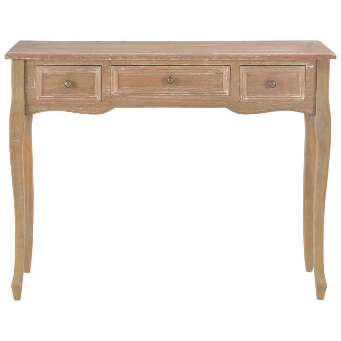 Table de console et coiffeuse design simple et irréprochable avec 3 tiroirs Marron - (100x35x78 cm) sQm724