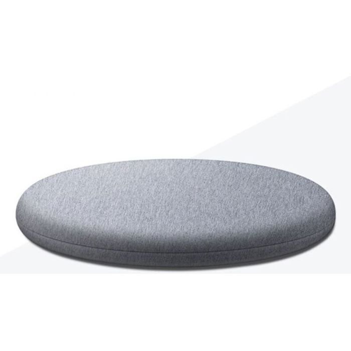 Coussin de siège rond - PZCC - Diamètre 30 cm - Hauteur 3 cm - 100% coton - Gris clair - Usage intérieur et extérieur