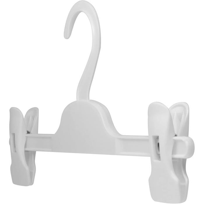Cintre Pantalon à Pinces Antidérapantes Réglables 28 cm Lot de 10 pour Jupes et Jeans Blanc