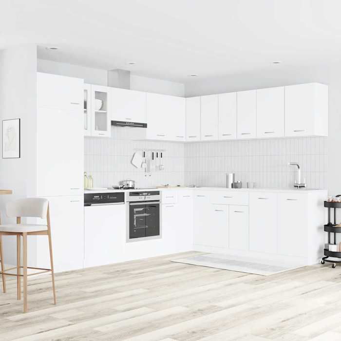 Ensemble de meubles de cuisine - MAISON EXCLUSIVE - Lyon - Blanc - Bois dingénierie - 14 éléments