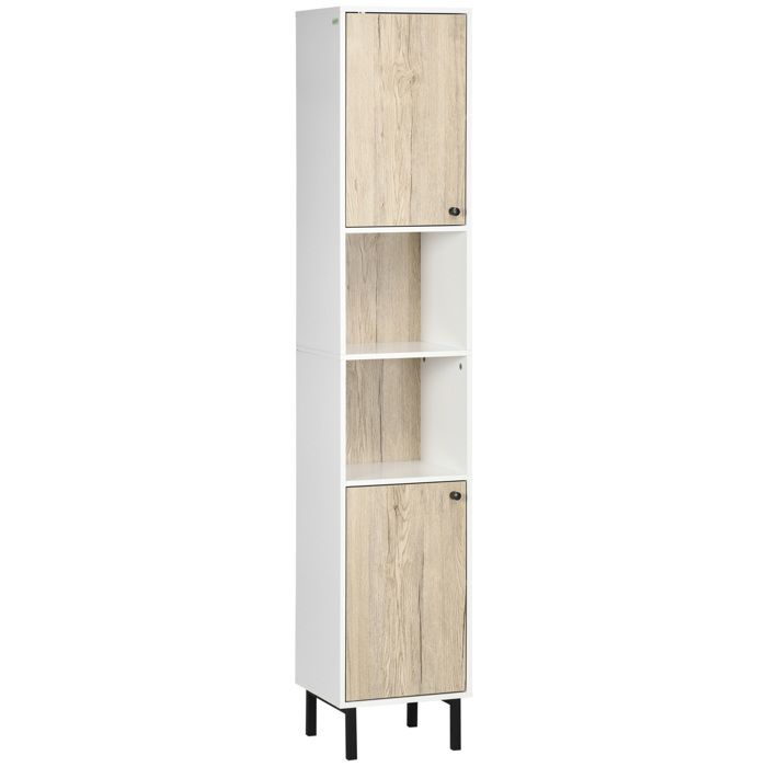 CollaHausse Colonne de bain avec 6 compartiments 315x30x169 cm blanc et chêne