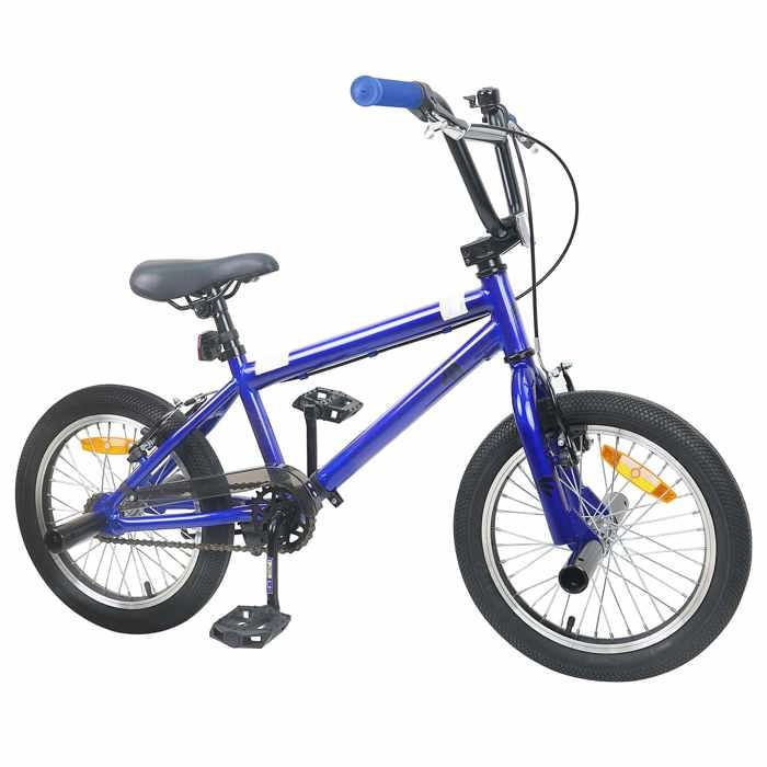 Bmx 18 pouces pour les enfants de 7 à 10 ans - vidaXL - acier - bleu foncé - 123 x 51 x 78 cm - guidon et selle réglables 7792544
