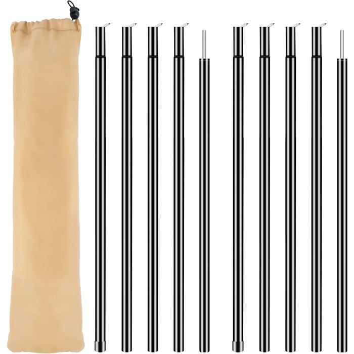 Mât Télescopique pour Tente.Lot de 2 Piquet Voile Dombrage.Mâts de Bâche Réglables.Mâts de Camping.Bâches de Camping 50cm à 200cm