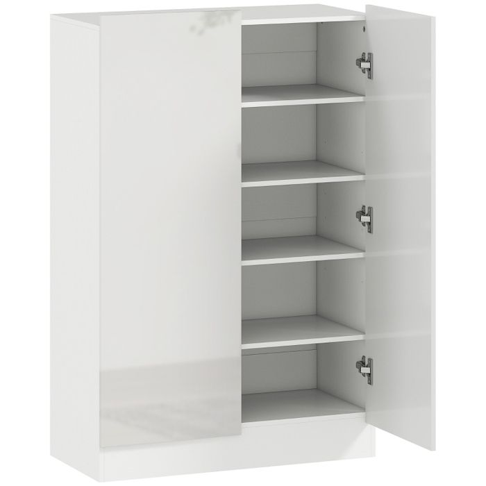 Meuble à chaussures à 5 niveaux pour 20 paires de chaussures étagères réglables pour entrée couloir bois blanc