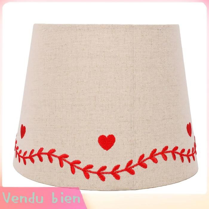 AUCUNE couvercle de lampe AUCUNE Abat-jour en tissu Branche broderie abat-jour E27 E14 lin tissu abat-jour luminaire seul Rouge