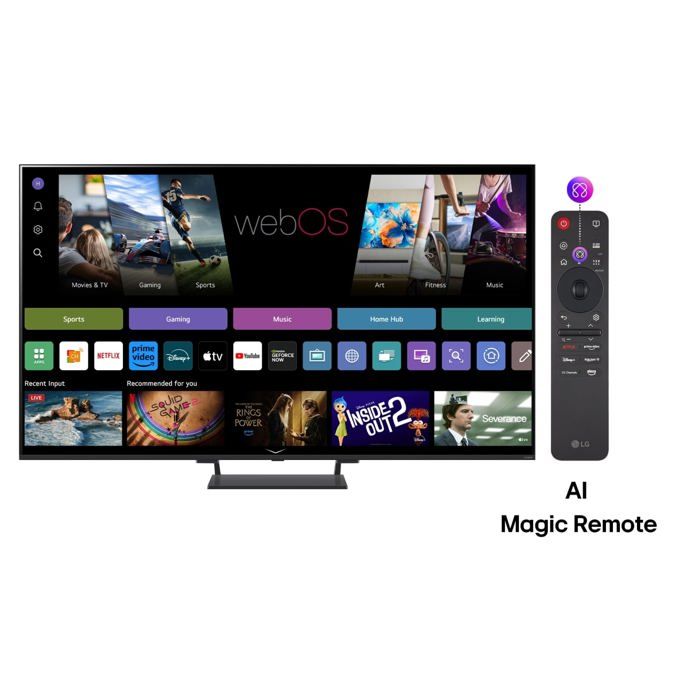 Téléviseur Mini LED noir LG 85 Ultra HD 3840 x 2160 144 Hz WebOS Bluetooth Wi‑Fi 6 4 HDMI 2.1