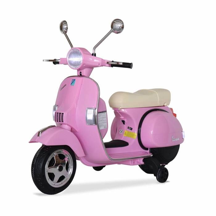 Vespa rose scooter électrique pour enfants 12V