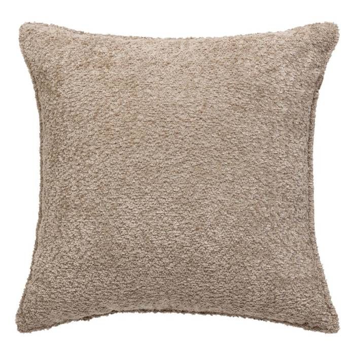 Coussin bouclette Soana beige lin 45x45cm - Atmosphera Créateur dintérieur