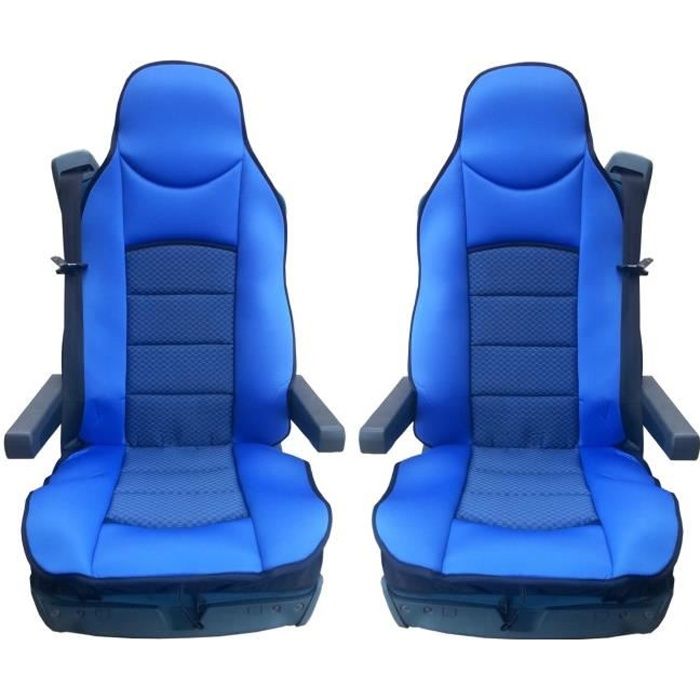 2x LUXE HOUSSE COUVRE SIEGE COUVRE-SIEGE BLUE POUR VOLVO FH12 FH 16 FL FM FH16