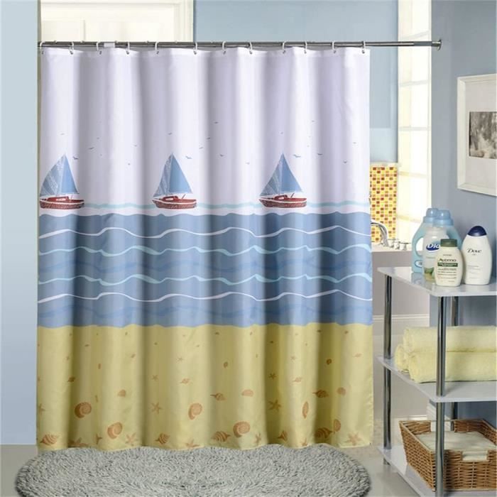 Rideau De Douche, 240 X 200 Cm, Rideaux Douche En Tissu AntiMoisissure