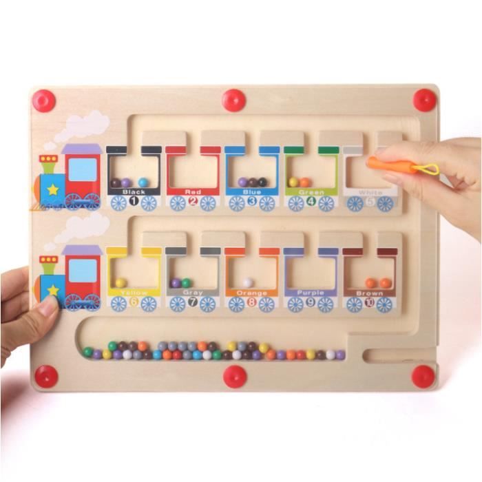Jouet Labyrinthe Magnétique Chiffres & Couleurs - Jeu Éducatif Montessori - Motricité Enfant
