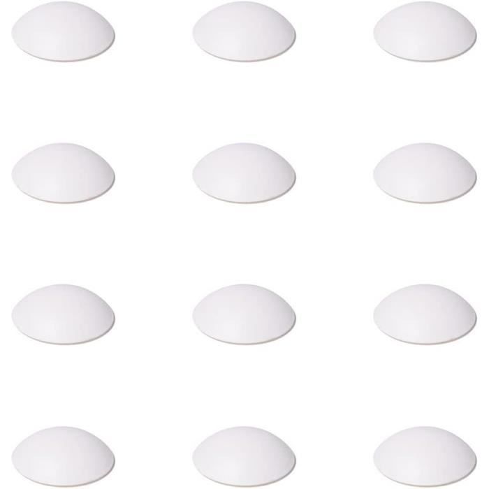 Butoir De Porte En Plastique - Diamètre : 40 Mm - Hauteur : Env. 12 Mm - Disponible En Plusieurs Couleurs - Lot De 10 Ou En Lot De 10 (Blanc