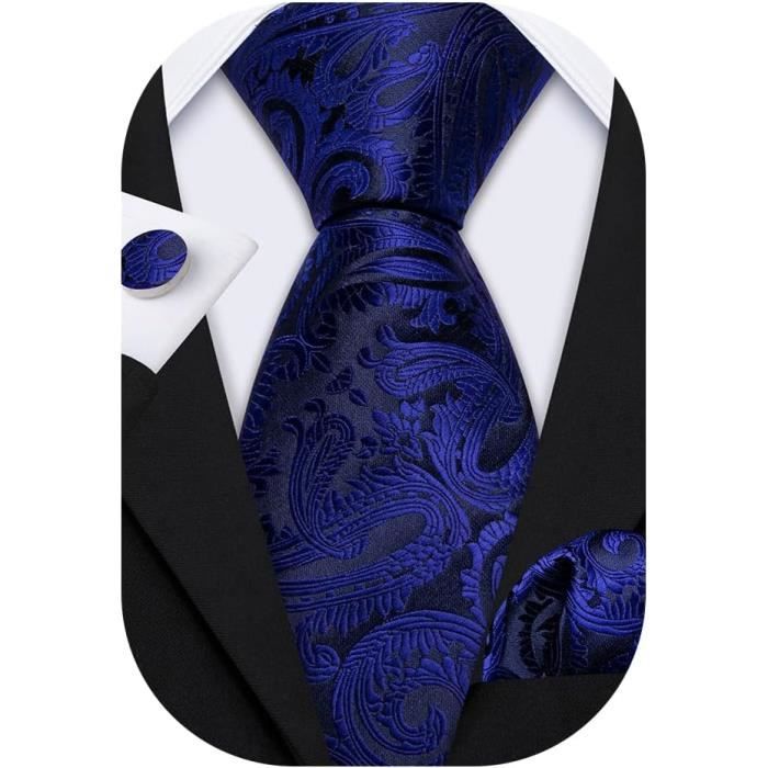 Acheter Cravate De Couleur Unie Pour Hommes, Avec Broche à Pompon, Cravate De Mariage Pour Hommes, Ensemble De Boutons De Manchette Carrés De Poche