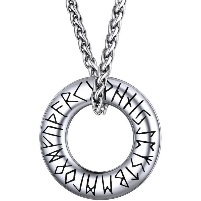 Collier Viking Homme Runes Personnalisé Prénom Acier Inoxydable ...