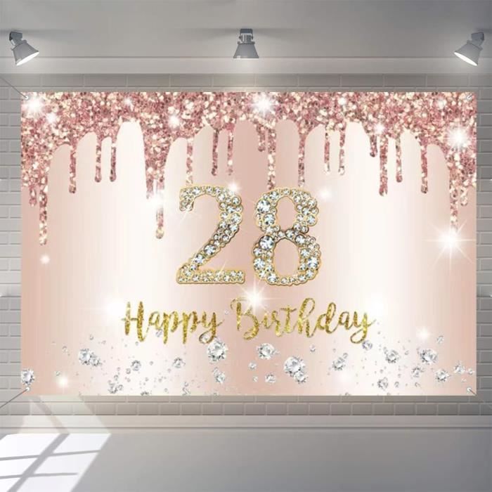 Décorations De Fond « Happy 28Th Birthday » - Bannière Pour Femme - 28E ...