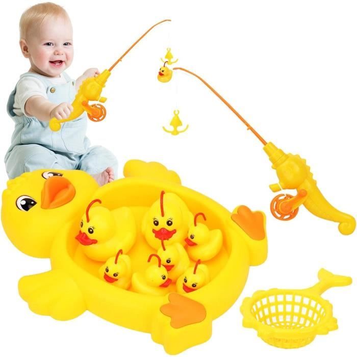 Jouet de bain - Jouet de pêche pour enfants - Jaune - dès 12 mois - 9 pièces