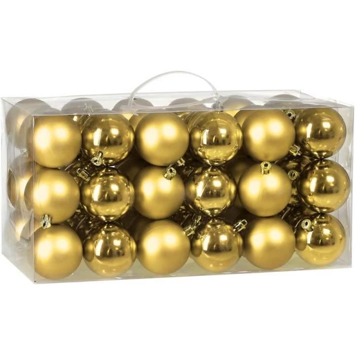 Lot de 54 Boules de Noël en Plastique Robuste Décoration de Noël