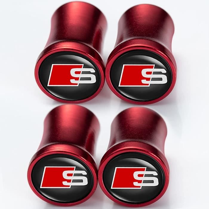 Lot de 4 bouchons de valve pour pneus Audi RS A1 A3 RS3 A4 A5 A6 A7 RS7 A8 Q3 Q5 Q7 R8 avec