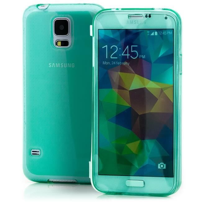 Housse Galaxy S5 Mini - Coque Silicone Intégrée - Noir - Marque Avizar