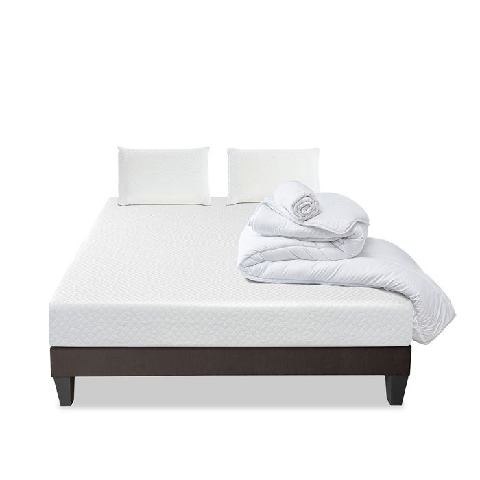 Pack Absolu 160x200 cm Matelas Mousse + Sommier Bois + Accessoires Pack Absolu 160x200 cm Matelas Mousse + Sommier Bois + Accessoires