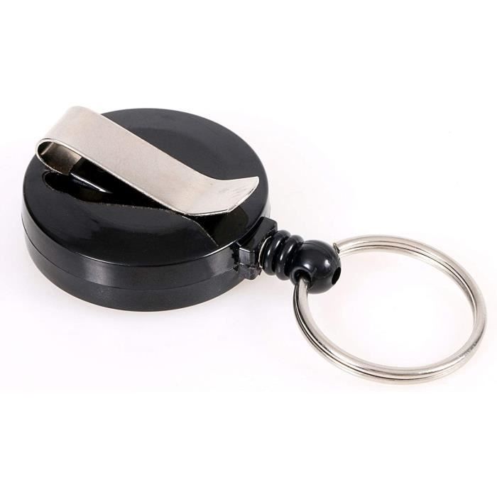 Lot De 10 Porte-badge Enrouleurs Kurtzy - Transparent Avec Cordon Noir (Tinyyo)