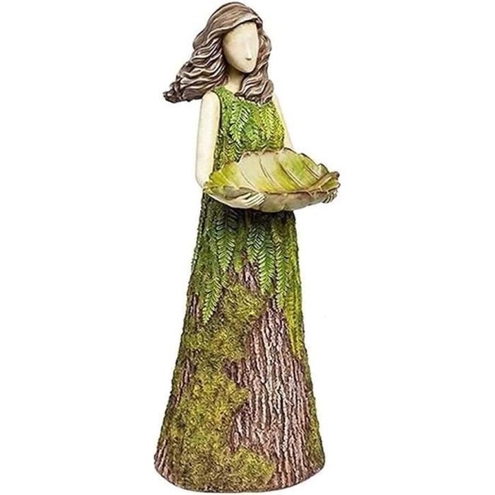Statue Fée Jardin Métal Rouillé - 25x13cm - Résiste Aux Intempéries - Décoration Extérieure