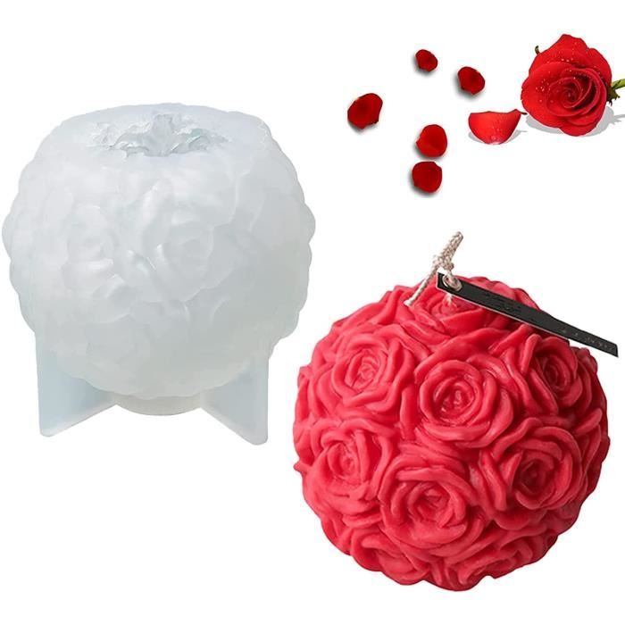 Moule bougie en silicone - boule de fleur 3D - 4 cm - Transparent x1 -  Perles & Co