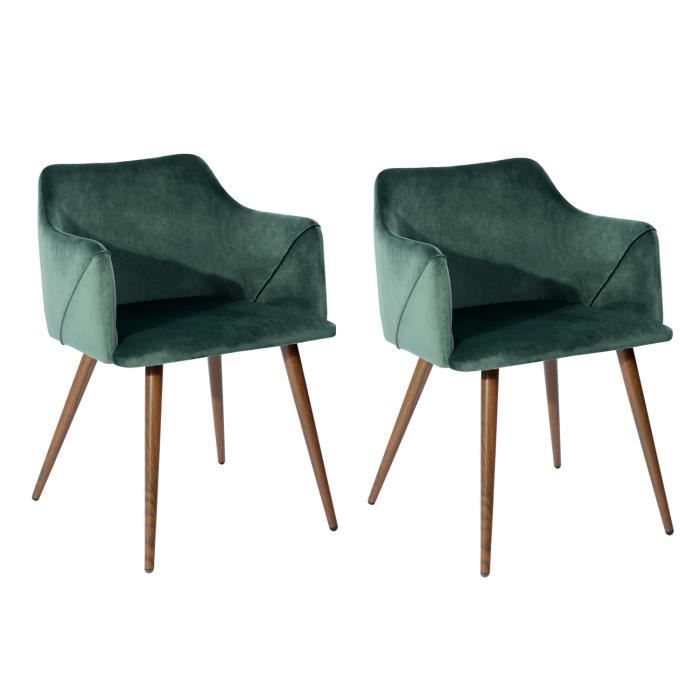 Lot de 2 Salle à Manger Housse de Chaise Scandinave avec Accoudoir