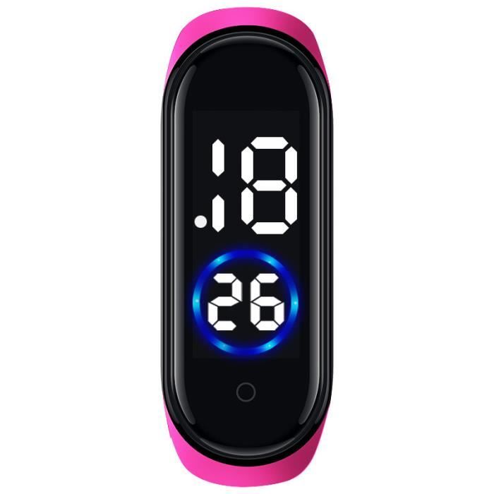Montre LED Numérique Silicone Touch Orange - Affichage Caché - Unisexe - Neuf