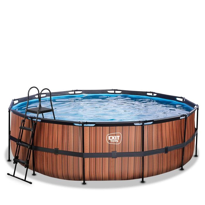 EXIT Wood Piscine Tubulaire ø450 – Piscine Hors Sol – avec Pompe de Filtration – Rond – Marron EXIT Wood Piscine Tubulaire ø450 – Piscine Hors Sol – avec Pompe de Filtration – Rond – Marron