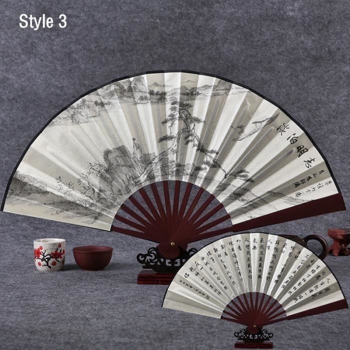 ÉVENTAIL PLIABLE EN Soie, En Bois De Bambou, Style Rétro Chinois