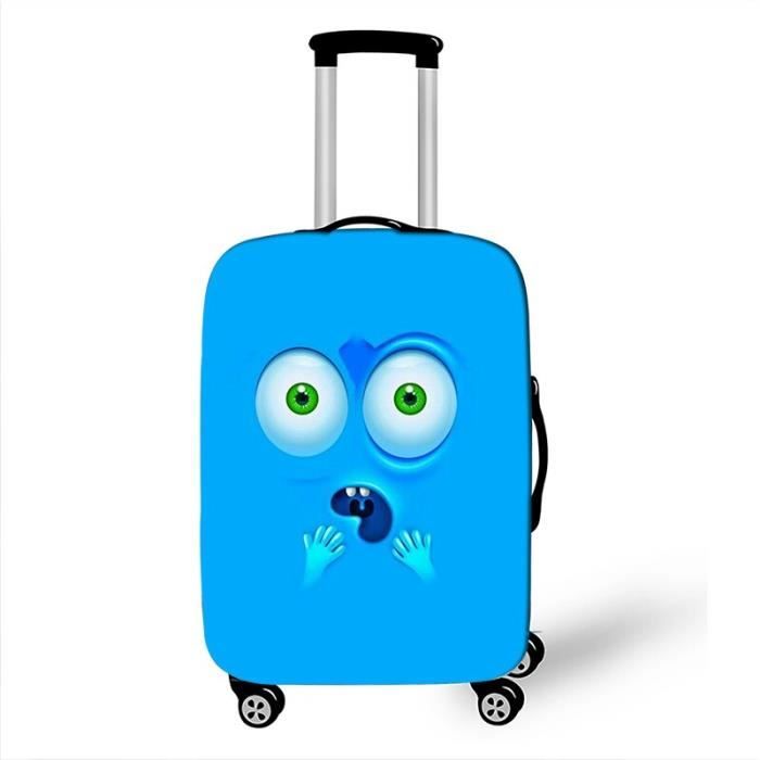 NUJAKE Housse Valise Élastique Motif Fleur D'Hibiscus – Protection Voyage 18-32 Pouces, Noir S