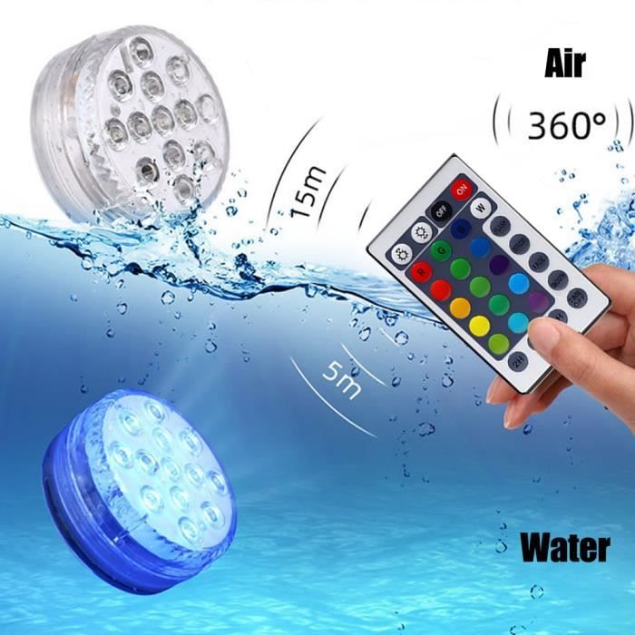 Lampe LED Submersible multicolore avec télécommande, imperméable, éclairage  submergé, idéal pour une fête, u - Cdiscount