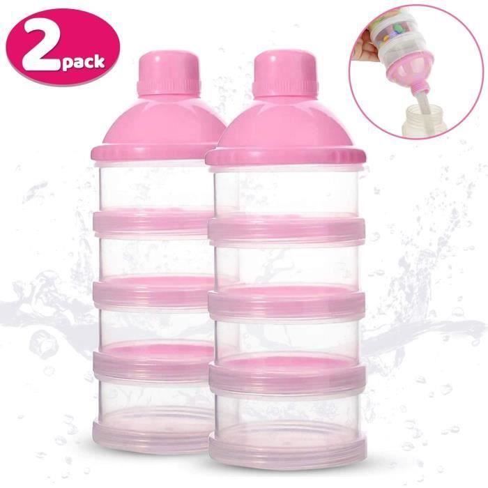 Doseur De Lait En Poudre 4 étages - Boîte à Lait Pratique En PP Alimentaire - Capacité 60g Par Compartiment - Pour Voyages Et Sorties