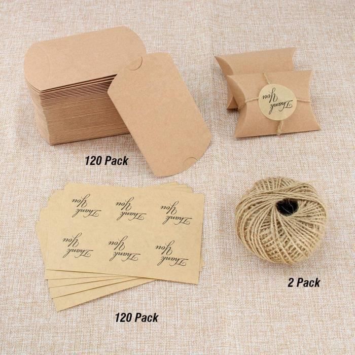 Lot De 50 Mini Valises En Papier Kraft - Boîtes à Bonbons Cadeaux Pour Mariage, Fête Voyage - 8x5x3 Cm Avec étiquettes