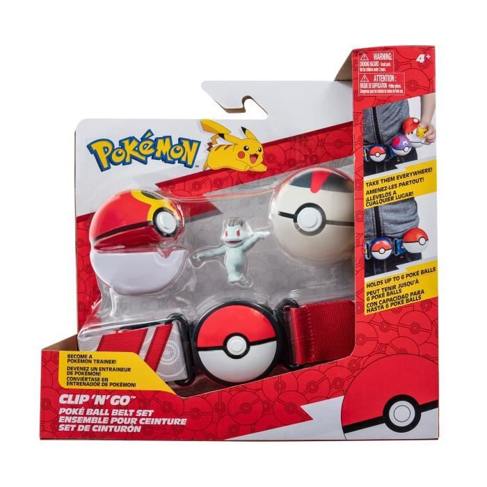 Ceinture Clip 'N' Go BANDAI - Pokémon - Ceinture, 1 Repeat Ball, 1 Timer Ball et 1 figurine Machoc