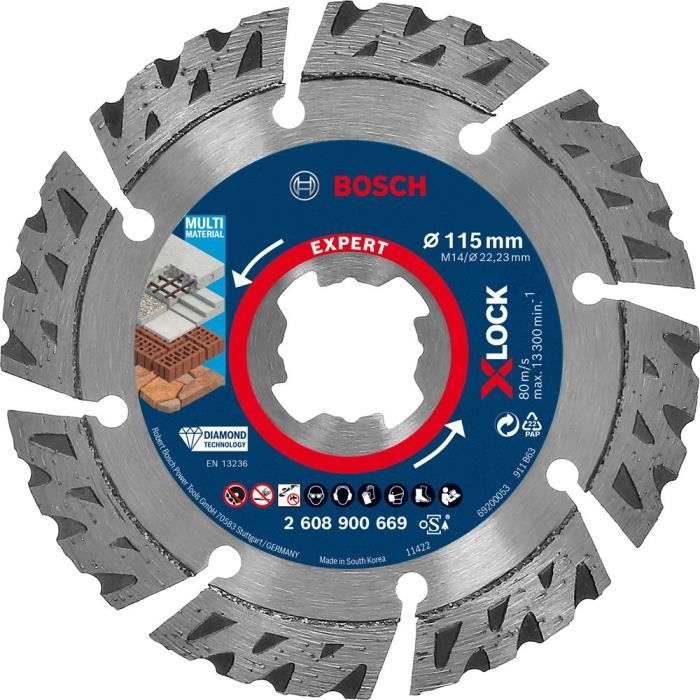 Disque à tronçonner diamanté - BOSCH - 2608900669 - 115x24x12mm - MultiMatériaux - Haute performance