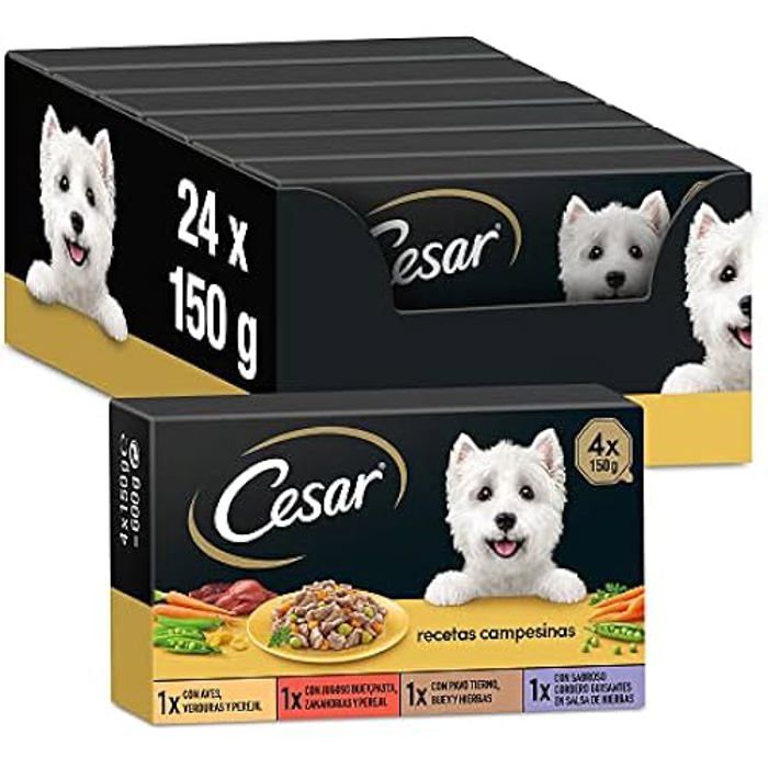 Meilleurs prix pour Alimentaire humide - CESAR - Multipack Recettes Paysannes - 6 x 150g - Saveurs variées - Sans arômes artificiels